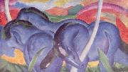 Franz Marc Die groben blauen Pferde oil